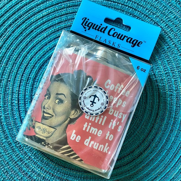 Liquid Courage Flask NIB Coral Pink 6 oz Funny - Picture 2 of 3